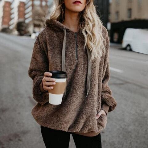 Teddy Hoodie, The Coziest Yet Pocketd Sherpa, Women's Soft Jacket , Cozy  Hoodie, Super Soft, Side Pocket, Plushy Shacket, Layering Gift