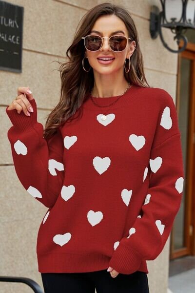 Valentine's Day Sweatshirt, Puff Print Double Heart Sweatshirt, Heart Puff Sweatshirt, Hearts Sweatshirt, Valentines Day Gift Idea