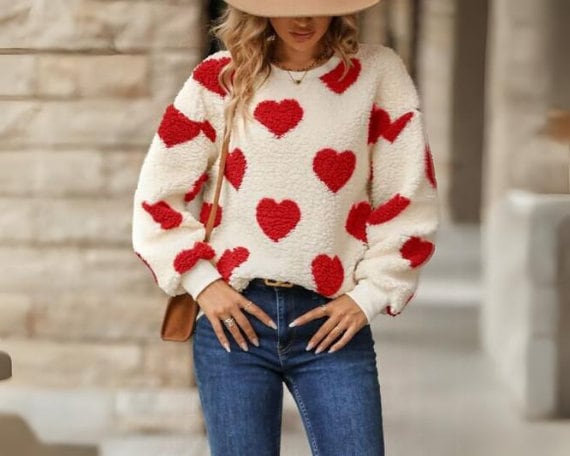 Valentine's Sweatshirt, Love Heart Sweatshirt, Heart Arm Patches, Cute Valentine's Sweater, Teacher Valentine's Shirt, Mom Valentine's